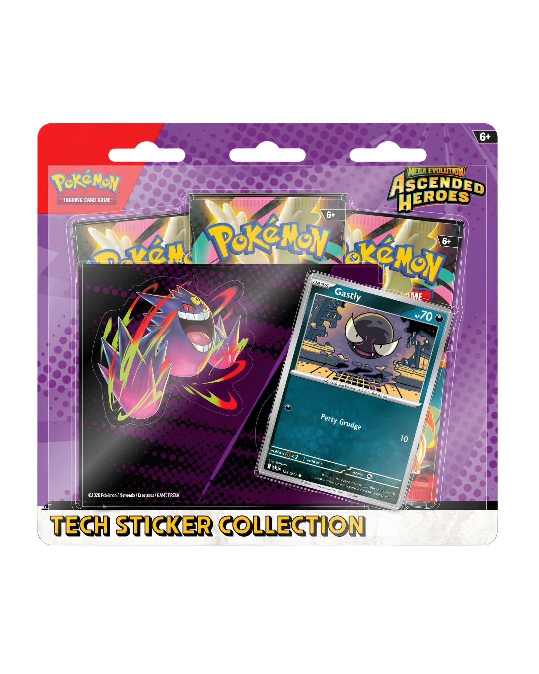 Tech Sticker — Gengar/Gastly — Ascenso Heroico — Pokémon TCG original, CardDex